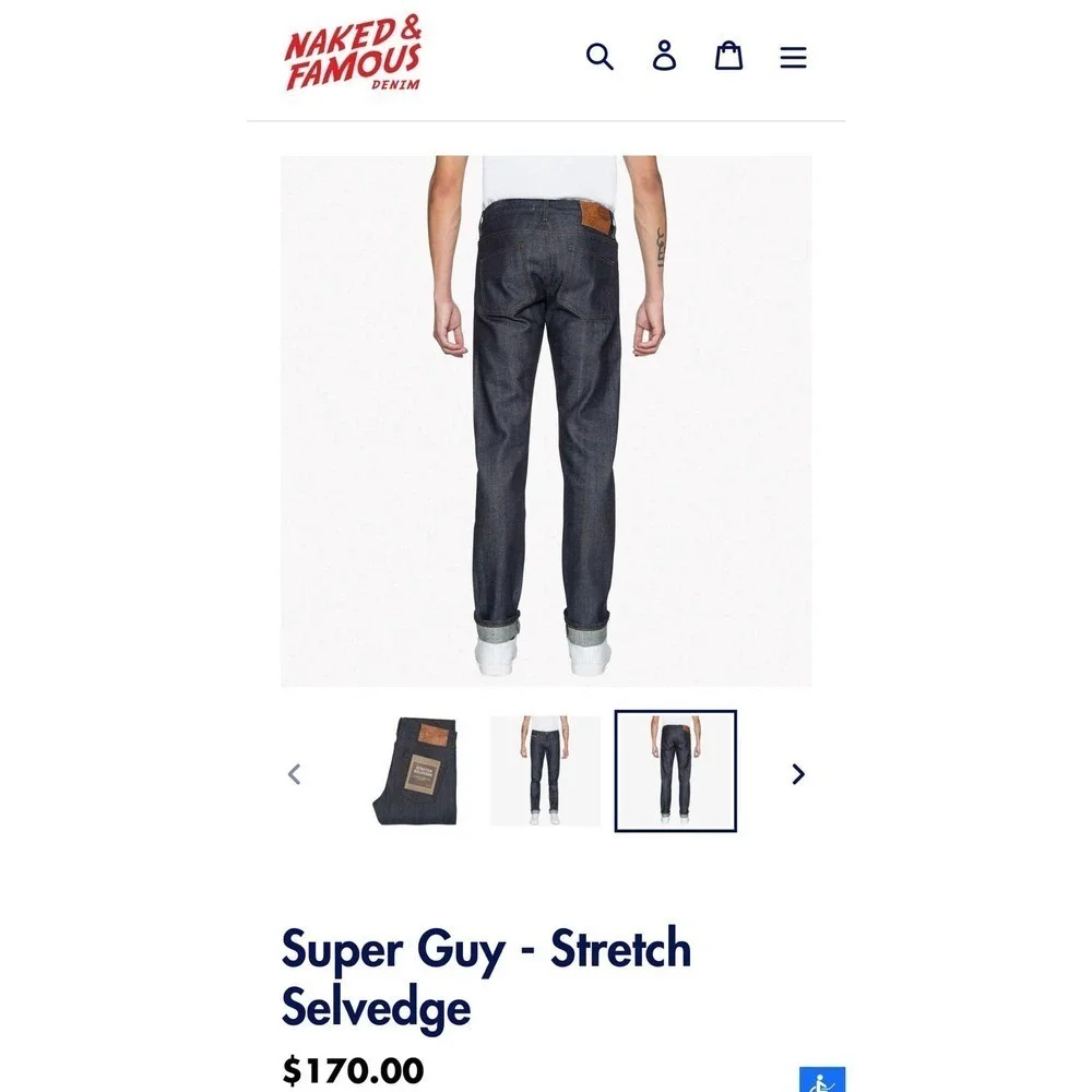 Naked & Famous Super Guy Jeans - Size 31